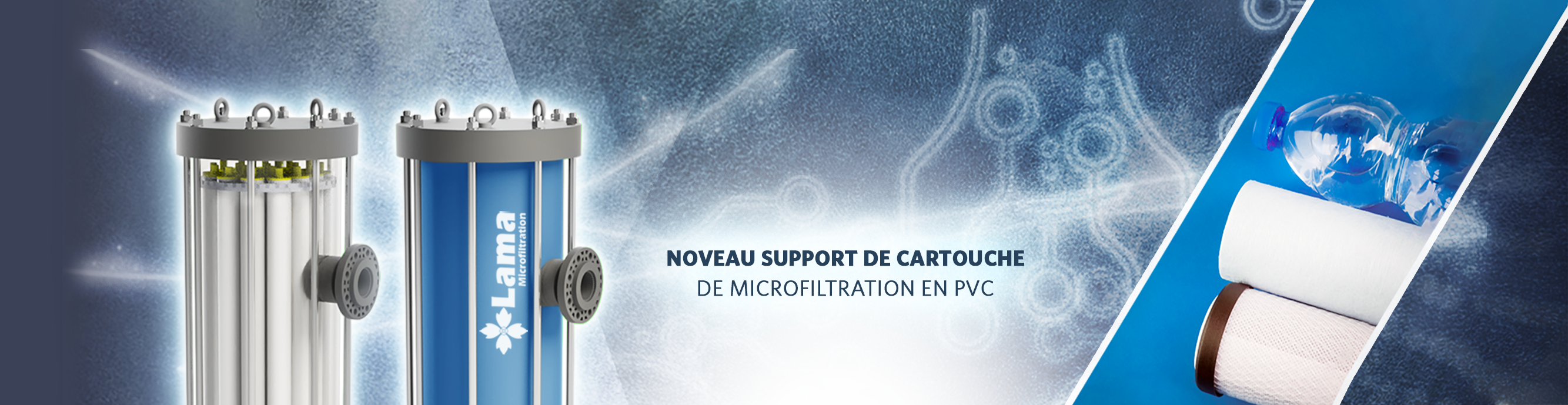 NOVEAU SUPPORT DE CARTOUCHE DE MICROFILTRATION EN PVC